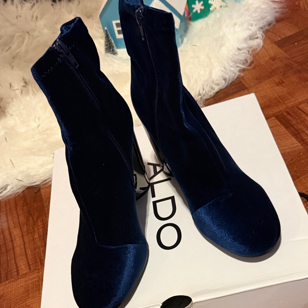 Aldo Royal Blue Velvet Heels